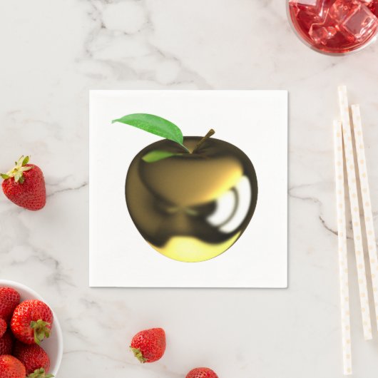 Golden Apple mit Leaf Shiny Metallic Serviette (Beispiel)