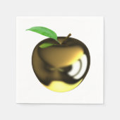 Golden Apple mit Leaf Shiny Metallic Serviette (Vorderseite)
