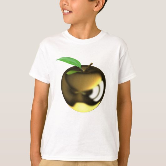 Golden Apple mit Leaf Shiny Metallic T-Shirt (Vorderseite)