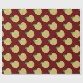 Golden Apple on Red Geschenkpapier (Flach)