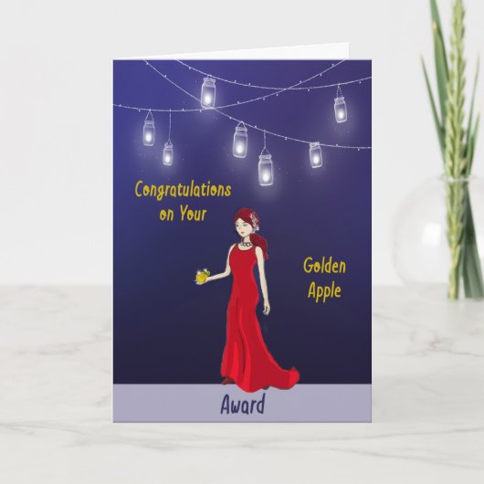 Golden Apple Teacher's Award Glückwünsche Karte (Vorderseite)