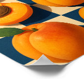 Golden Apricot Checkerboard Art Print, Kitchen  Poster (Ecke)