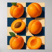 Golden Apricot Checkerboard Art Print, Kitchen  Poster (Vorne)