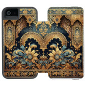 Golden Arabesque iPhone 6 digitale Brieftasche Incipio iPhone Geldbeutel-Hülle (Folio Geöffnet)