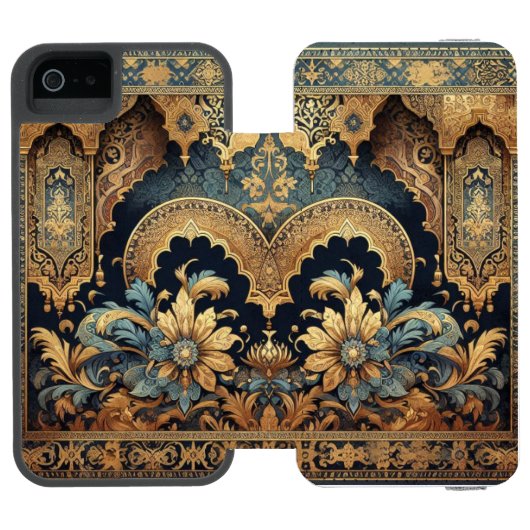 Golden Arabesque iPhone 6 digitale Brieftasche Incipio iPhone Geldbeutel-Hülle (Folio Geöffnet)