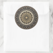Golden arabesque mandala muster runder aufkleber (Tasche)