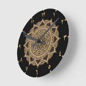 Golden Arabic Numbers Mandala Runde Wanduhr (Winkel)