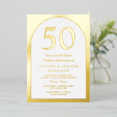 Golden Arch 50. Hochzeitstag Gold Folieneinladung (Stehend vorne)