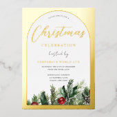 Golden Arch Family oder Weihnachts-Party Folieneinladung (Vorderseite)