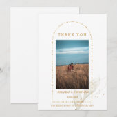 Golden Arch Foto Flat Wedding Danke Karte (Vorne/Hinten)