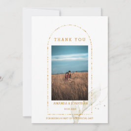 Golden Arch Foto Flat Wedding Danke Karte