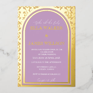Golden Arch Royal Lilac (einfarbig) Folieneinladung