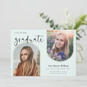 Golden Arches | Foto Calligraphy Abschluss Sage Einladung (Stehend Vorderseite)