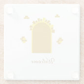 Golden Archway Portal – Minimalist Abstract Glasuntersetzer (Rückseite)