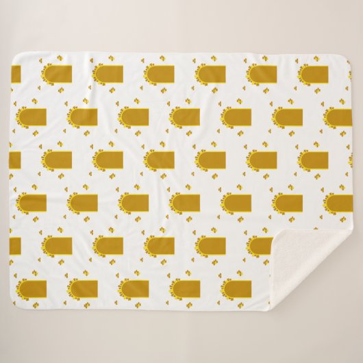  Golden Archway Portal – Minimalist Abstract Sherpadecke (Vorderseite (Horizontal))