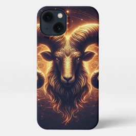 Golden Aries Zodiac Symbol iPhone 13 Hülle