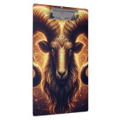 Golden Aries Zodiac Symbol Klemmbrett (Rechts)