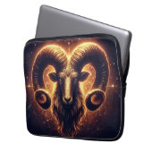 Golden Aries Zodiac Symbol Laptopschutzhülle (Vorderseite Links)