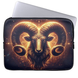 Golden Aries Zodiac Symbol Laptopschutzhülle