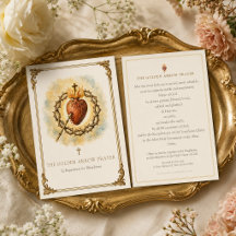 Golden Arrow Gebet Sacred Heart Heiligenkarte