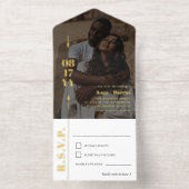 Golden Arrows & Date Foto Informelle Hochzeit All-in-One-Einladung (Innenseite)