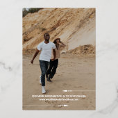 Golden Arrows & Date Foto Wedding Gold Folieneinladung (Rückseite)