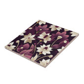 Golden Art Deco Blume Burgund Fliese (Seite)