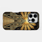 Golden Art Deco iPhone 16 Pro Hülle (Rückseite (Horizontal))