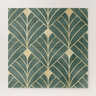 Golden Art Deco: Luxuriöser Nahtloser Stil Puzzle