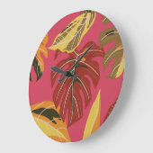 Golden Art Deco Naturparadies Große Wanduhr (Winkel)