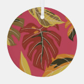 Golden Art Deco Naturparadies Ornament Aus Glas (Rückseite)