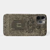 Golden Art Deco Phone Case mit Ihren Initial(en) (Rückseite (Horizontal))