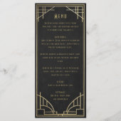 golden art deco wedding menu menükarte (Vorderseite)