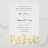 Golden Art Floral Sketch Lily Tal Feierliche Hochz Folieneinladung (Vorderseite)