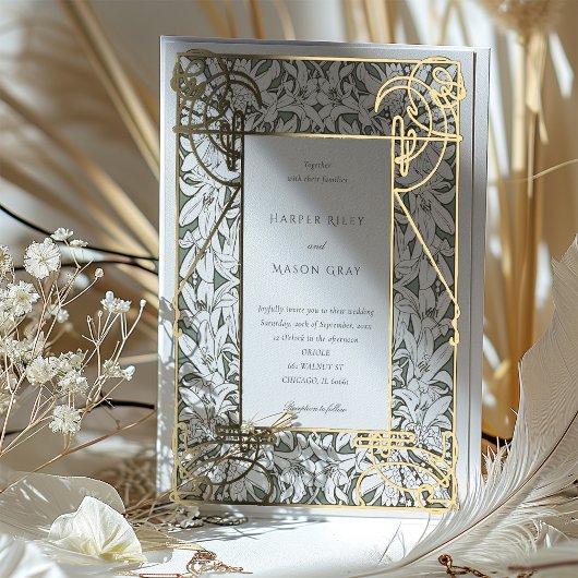 Golden Art Nouveau Folieneinladung