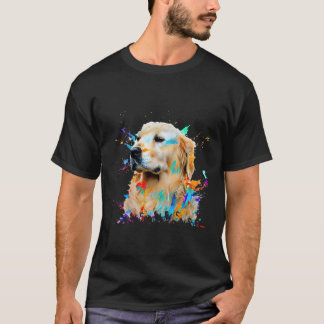 Golden Art Splashes Abstrakte Hunde T-Shirt