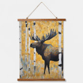 Golden Aspen Art Nouveau Tiere Wandteppich Mit Holzrahmen (Vorderseite)