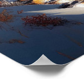 Golden Aspen Trees im Schnee am Fluss Poster (Ecke)