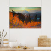 Golden Aspens Above Snake River At Sunset Poster (Küche)
