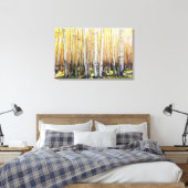 Golden Aspens Canvas Print Leinwanddruck (Insitu (Schlafzimmer))