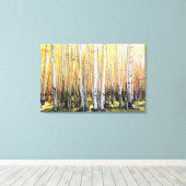 Golden Aspens Canvas Print Leinwanddruck (Insitu (Holzboden))