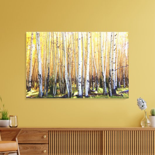 Golden Aspens Canvas Print Leinwanddruck (Insitu (Wohnzimmer))