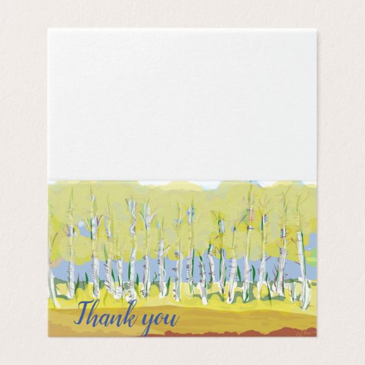 Golden Aspens Dankeschön Karte (Außenseite Aufgefaltet)