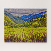 Golden Aspens und Rockies Painterly Large Puzzle (Horizontal)