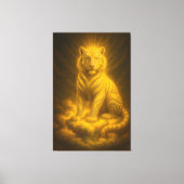 Golden Aura White Tiger – Divine Celestial Guardia Leinwanddruck (Vorderseite)