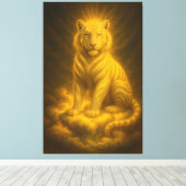 Golden Aura White Tiger – Divine Celestial Guardia Leinwanddruck (Insitu (Holzboden))