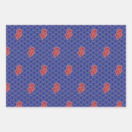 Golden Auspicious Wolken 2023 Chinesisches Neujahr Geschenkpapier Set (Vorderseite)