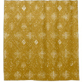 Golden Autumn Christmas Snowflake Pattern Duschvorhang (Vorderseite)