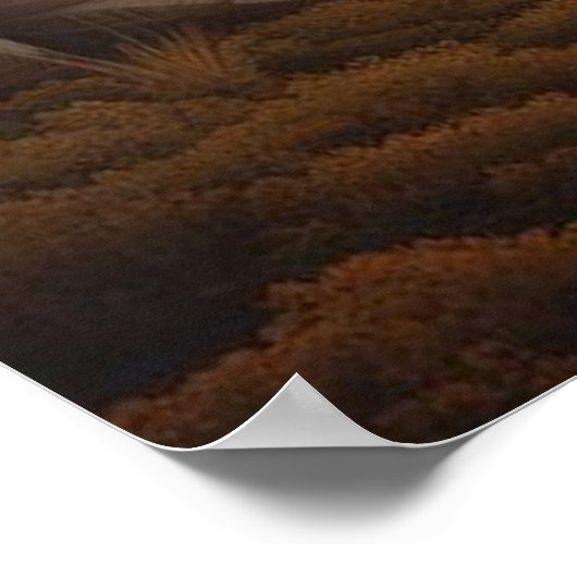 Golden Autumn Dreamscape With Orange Trees Fantasy Poster (Ecke)