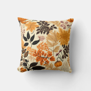 Golden Autumn Floral Medley Kissen